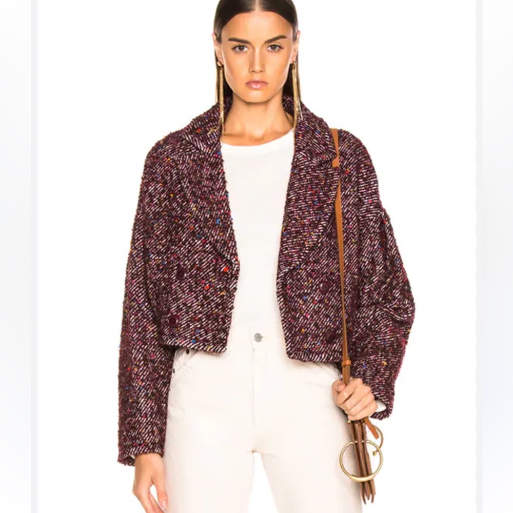 Ulla Johnson Helio jacket maroon tweed size P/small